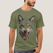 Houtwolf groot gezicht t-shirt (Voorkant)