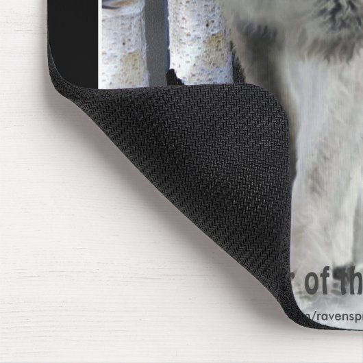 Houtwolf, sneeuw en bomen muismat (Hoek)