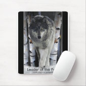 Houtwolf, sneeuw en bomen muismat (Met muis)