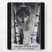 Houtwolf, sneeuw en bomen muismat (Voorkant)