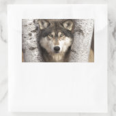 Houtwolf van Jim Zuckerman Rechthoekige Sticker (Tas)