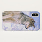Houtwolf zittend in de sneeuw, Canis lupus, Case-Mate iPhone Case (Achterkant (horizontaal))