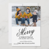 Houtwolf Zittend in Sneeuw Feestdagenkaart (Achterkant)