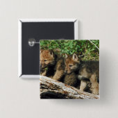 Houtwolkoskoeien Vierkante Button 5,1 Cm (Voorkant /achterkant)