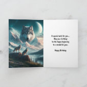 Houtwolven bij zonsopgang Happy Birthday Kaart (Binnen)