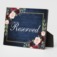 Houtwood Blue Burgundy Weddenschap Gereserveerd 5x