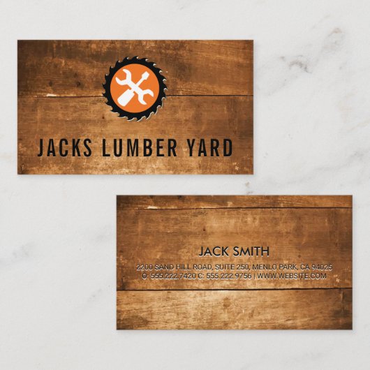 houtzaag | houten paneel | Hardwaretools Visitekaartje (Voorkant / Achterkant)