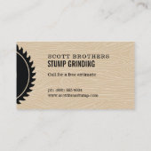 Houtzaag Stomp Slijpen Tan Zwart Woodgrain Visitekaartje (Achterkant)