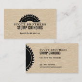 Houtzaag Stomp Slijpen Tan Zwart Woodgrain Visitekaartje (Voorkant / Achterkant)
