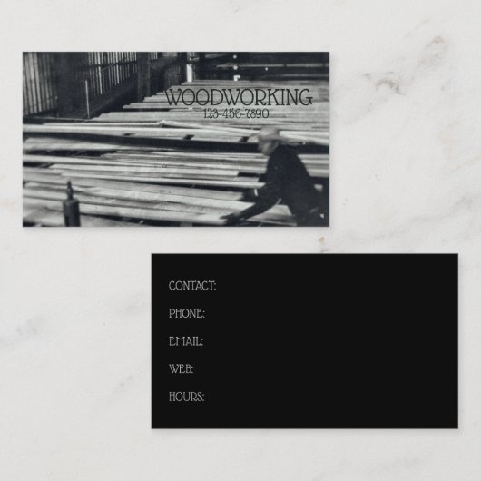houtzagerij industriële houtbewerking visitekaartje (Voorkant / Achterkant)