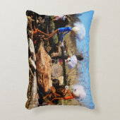 Houtzagerij van de Fubby's. Accent Kussen (Voorkant(Verticaal))