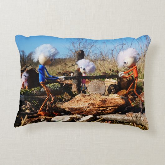 Houtzagerij van de Fubby's. Accent Kussen (Achterkant)