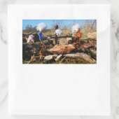 Houtzagerij van de Fubby's. Rechthoekige Sticker (Tas)