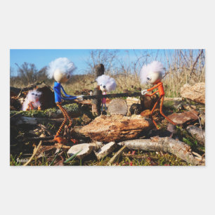 Houtzagerij van de Fubby's. Rechthoekige Sticker