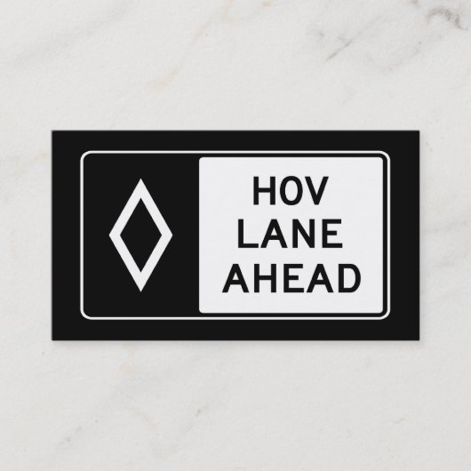 HOV LANE AHEAD: contactkaart voor carpool Contactkaartje (Voorkant)