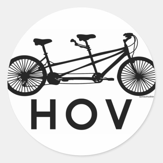 HOV Tandem Bicycle Ronde Sticker (Voorkant)