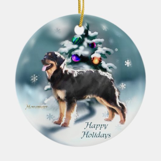 Hovawart Christmas Keramisch Ornament (Voorkant)