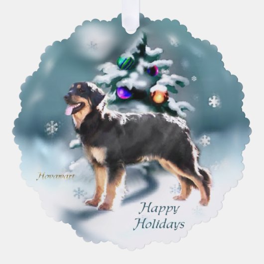 Hovawart Christmas Ornament Kaart (Voorkant)