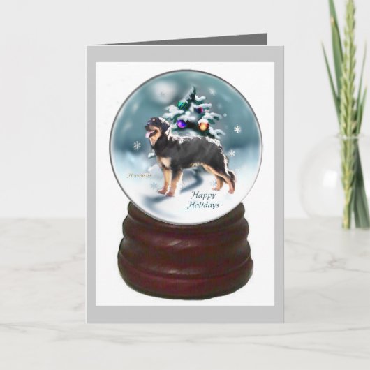 Hovawart kerstcadeautjes feestdagen kaart (Voorkant)