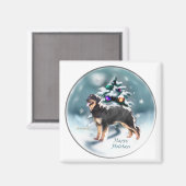 Hovawart kerstcadeautjes magneet (Voorkant / Achterkant)