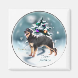 Hovawart kerstcadeautjes magneet