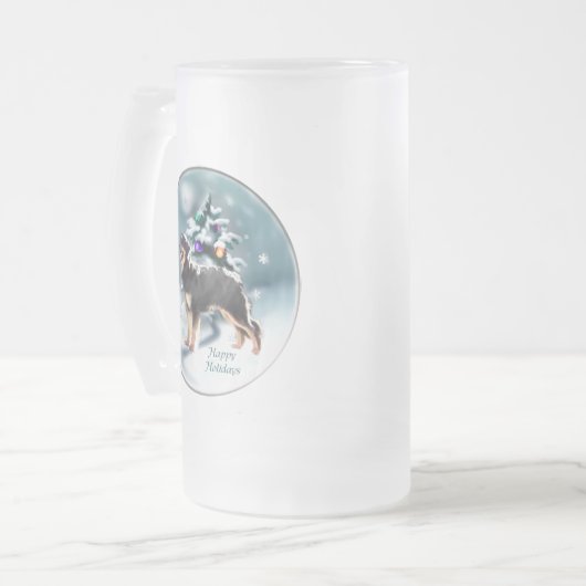 Hovawart kerstcadeautjes matglas bierpul (Voorkant links)