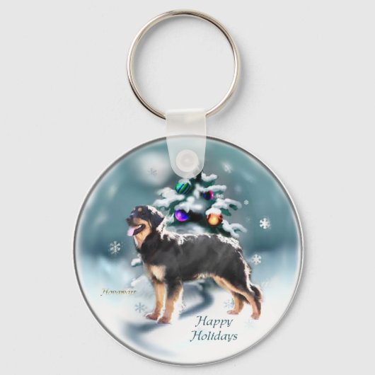 Hovawart kerstcadeautjes sleutelhanger (Voorkant)