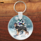Hovawart kerstcadeautjes sleutelhanger (Voorkant)