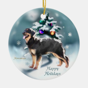 Hovawart Kerstmis Keramisch Ornament