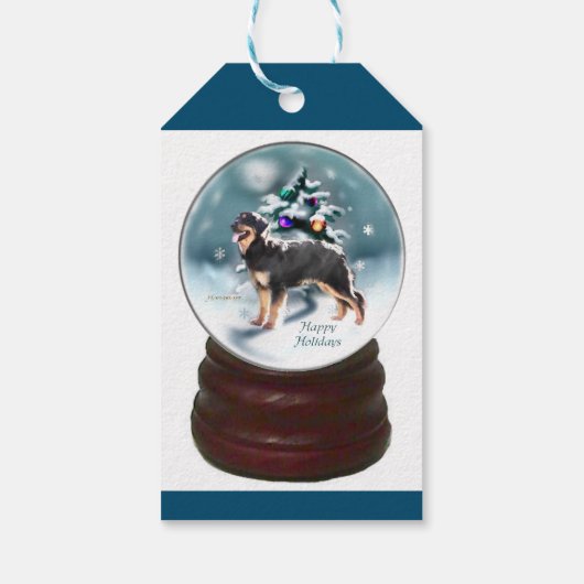 Hovawart Lovers Kerstmis Cadeaulabel (Achterkant)