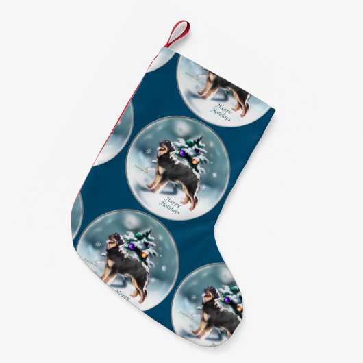 Hovawart Merry Kerstmis Kleine Kerstsok (Voorkant (Hangend))