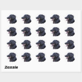 Hovawart Zwart Ronde Sticker (Vel)