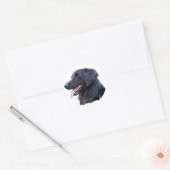 Hovawart Zwart Ronde Sticker (Envelop)