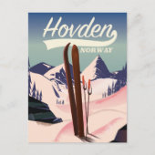 Hovden Noorwegen Ski reisposter. Briefkaart (Voorkant)