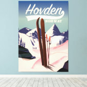 Hovden Noorwegen Ski reisposter. Canvas Afdruk (Insitu (Houten vloer))