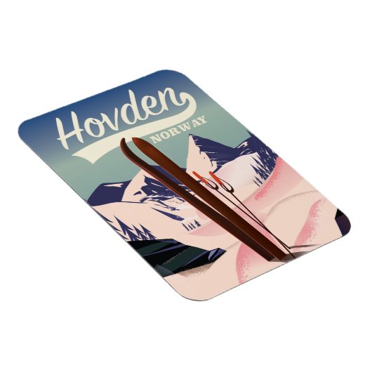 Hovden Noorwegen Ski reisposter. Magneet (Rechterzijde)