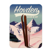 Hovden Noorwegen Ski reisposter. Magneet (Verticaal)