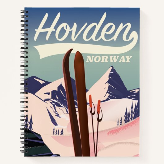 Hovden Noorwegen Ski reisposter. Notitieboek (Voorkant)