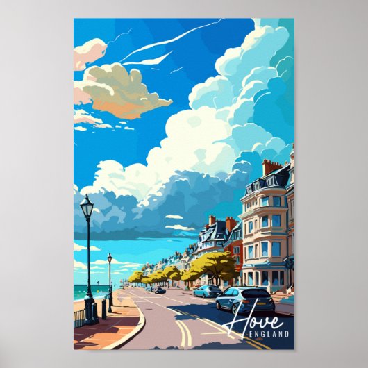 Hove Engeland vintage reisillustratie Poster (Voorkant)