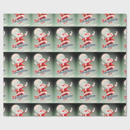 Hover Board Santa Cadeaupapier (Vlak)