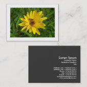 Hover Fly op een Geel Chrysanthemum (Grenzen) Visitekaartje (Voorkant / Achterkant)