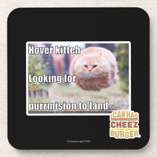 Hover kitteh drankjes onderzetter (Voorkant)