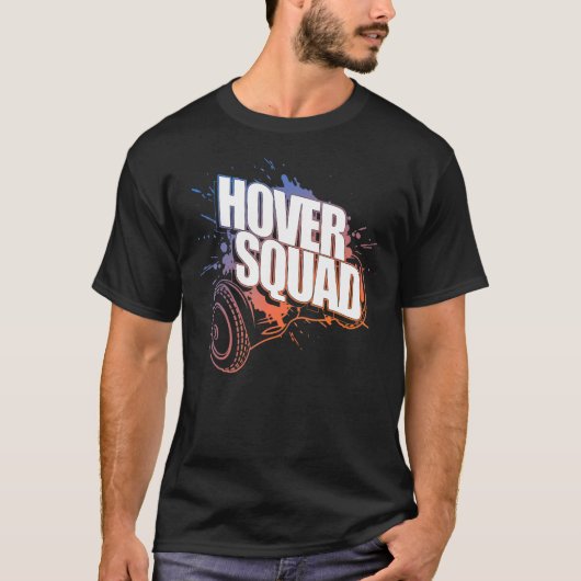 Hover Squad Cool Oranje Blue Gyro Hoverboard T-shirt (Voorkant)