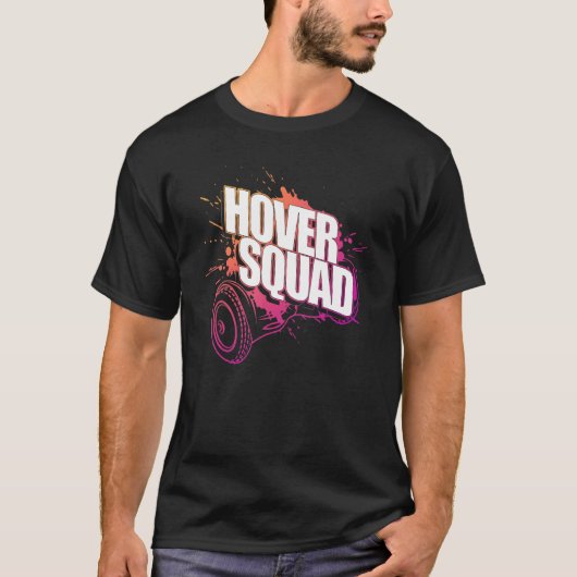 Hover Squad Cool Peach Pink Gyro Hoverboard T-shirt (Voorkant)