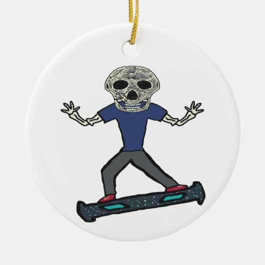 Hoverboard Skeleton Keramisch Ornament (Voorkant)