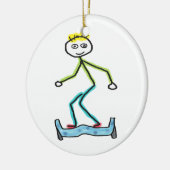 Hoverboard Stickman Keramisch Ornament (Links)
