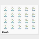 Hoverboard Stickman Ronde Sticker (Vel)
