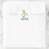 Hoverboard Stickman Ronde Sticker (Tas)