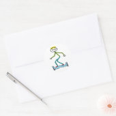 Hoverboard Stickman Ronde Sticker (Envelop)