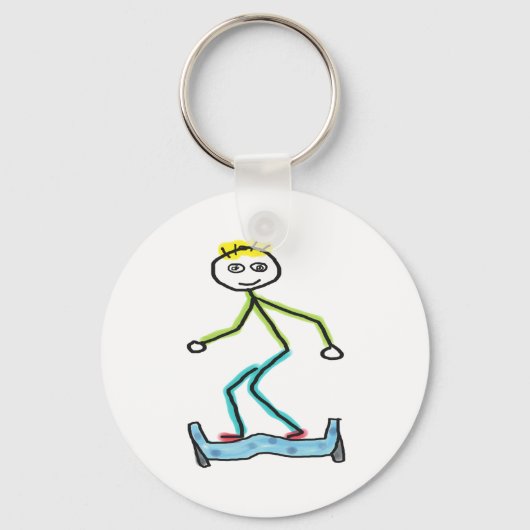 Hoverboard Stickman Sleutelhanger (Voorkant)